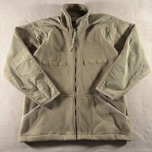United Join Forces Military Fleece Jacket Men's Large Tan Full Zip USA Made